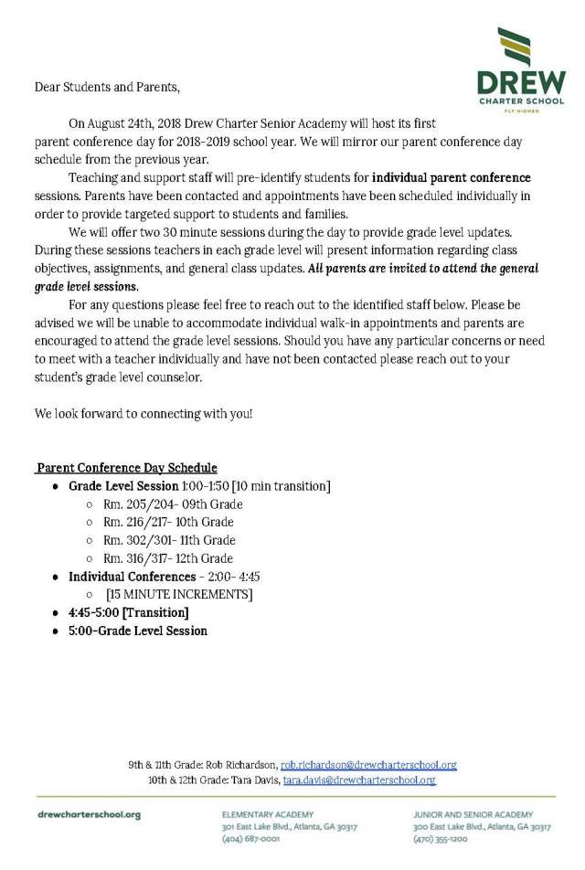 1819- Parent Conference Information [Blog]